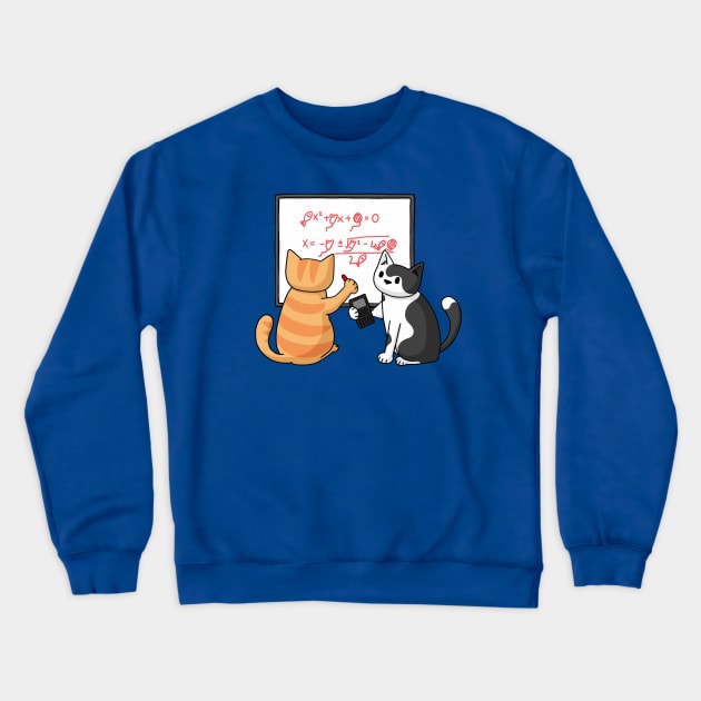 Mathematician Cats Crewneck Sweatshirt by Doodlecats 